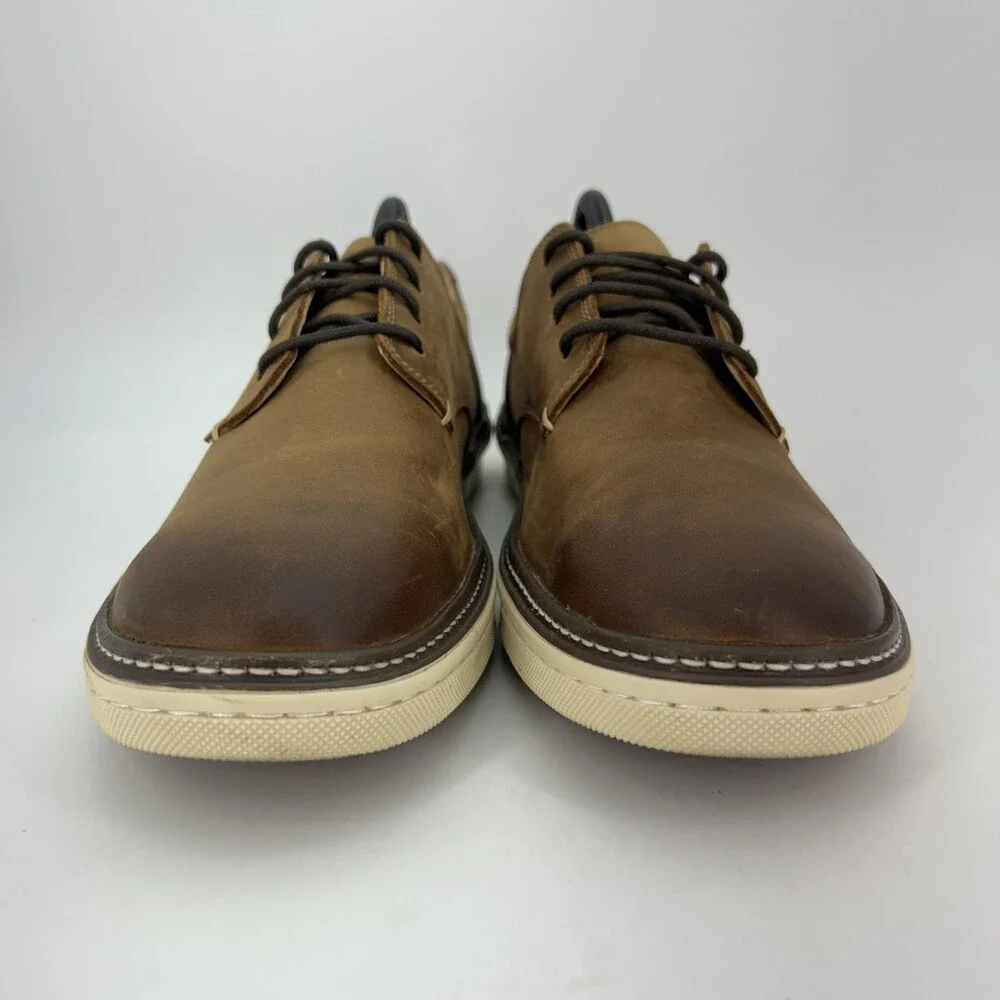 Johnston & Murphy Shoes Mens Size 9.5 Brown McGuffey Plain Toe Leather Casual